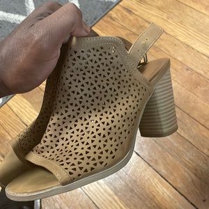 Tan slip on bucket shoe
